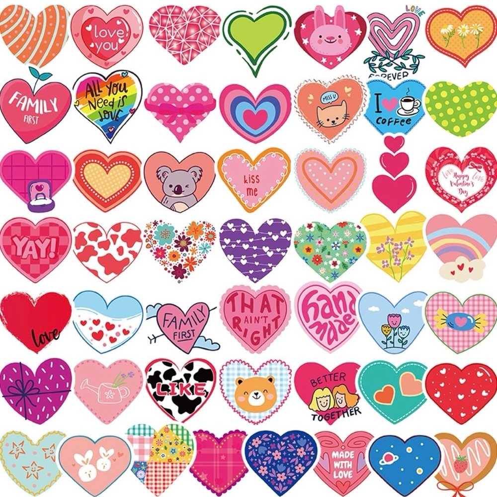 50Pcs Valentine's Day Stickers